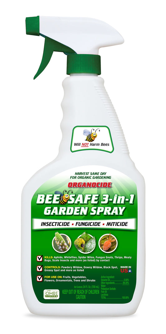 Organocide Bee Safe 3-In-1 Garden Spray Ready To Use 24oz